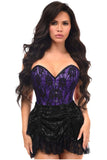 Daisy Corsets Top Drawer 2 PC Purple/Black Lace Steel Boned Corset & Skirt Set - Daisy Corsets - Flyclothing LLC