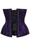 Daisy Corsets Top Drawer Purple Satin w/Black Lace Overlay Steel Boned Overbust Corset - Daisy Corsets - Flyclothing LLC