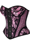 Daisy Corsets Top Drawer Pink w/Black Lace Steel Boned Underwire Bustier Corset - Daisy Corsets - Flyclothing LLC