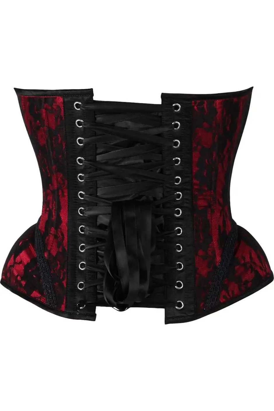 Daisy Corsets Top Drawer Red w/Black Lace Steel Boned Underwire Bustier Corset - Daisy Corsets - Flyclothing LLC