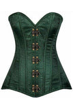 Daisy Corsets Top Drawer Dark Green Brocade Steel Boned Corset w/Clasp Closure - Daisy Corsets - Flyclothing LLC