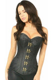Daisy Corsets Top Drawer Black Brocade Steel Boned Corset w/Clasp Closure - Daisy Corsets - Flyclothing LLC