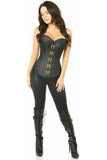 Daisy Corsets Top Drawer Black Brocade Steel Boned Corset w/Clasp Closure - Daisy Corsets - Flyclothing LLC