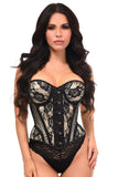 Daisy Corsets Top Drawer Nude w/Black Lace Steel Boned Underwire Bustier Corset - Daisy Corsets - Flyclothing LLC