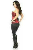 Daisy Corsets Top Drawer Wine Brocade Steel Boned Corset w/Black Eyelash Lace - Daisy Corsets - Flyclothing LLC