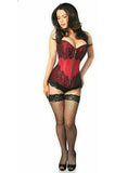 Daisy Corsets Top Drawer Wine Brocade Steel Boned Corset w/Black Eyelash Lace - Daisy Corsets - Flyclothing LLC