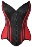 Daisy Corsets Top Drawer Red Mesh & Black Satin Steel Boned Overbust Corset - Daisy Corsets - Flyclothing LLC