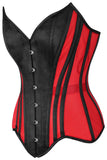 Daisy Corsets Top Drawer Red Mesh & Black Satin Steel Boned Overbust Corset - Daisy Corsets - Flyclothing LLC