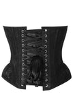 Daisy Corsets Top Drawer Black w/Black Lace Steel Boned Underwire Bustier Corset - Daisy Corsets - Flyclothing LLC