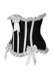 Daisy Corsets Top Drawer Black/White Steel Boned Burlesque Underbust Corset Waist Cincher - Daisy Corsets - Flyclothing LLC