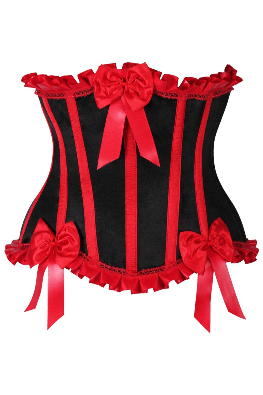 Daisy Corsets Top Drawer Black/Red Steel Boned Burlesque Underbust Corset Waist Cincher - Daisy Corsets - Flyclothing LLC