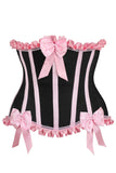 Daisy Corsets Top Drawer Black/Pink Steel Boned Burlesque Underbust Corset Waist Cincher - Daisy Corsets - Flyclothing LLC