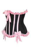 Daisy Corsets Top Drawer Black/Pink Steel Boned Burlesque Underbust Corset Waist Cincher - Daisy Corsets - Flyclothing LLC