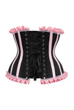 Daisy Corsets Top Drawer Black/Pink Steel Boned Burlesque Underbust Corset Waist Cincher - Daisy Corsets - Flyclothing LLC