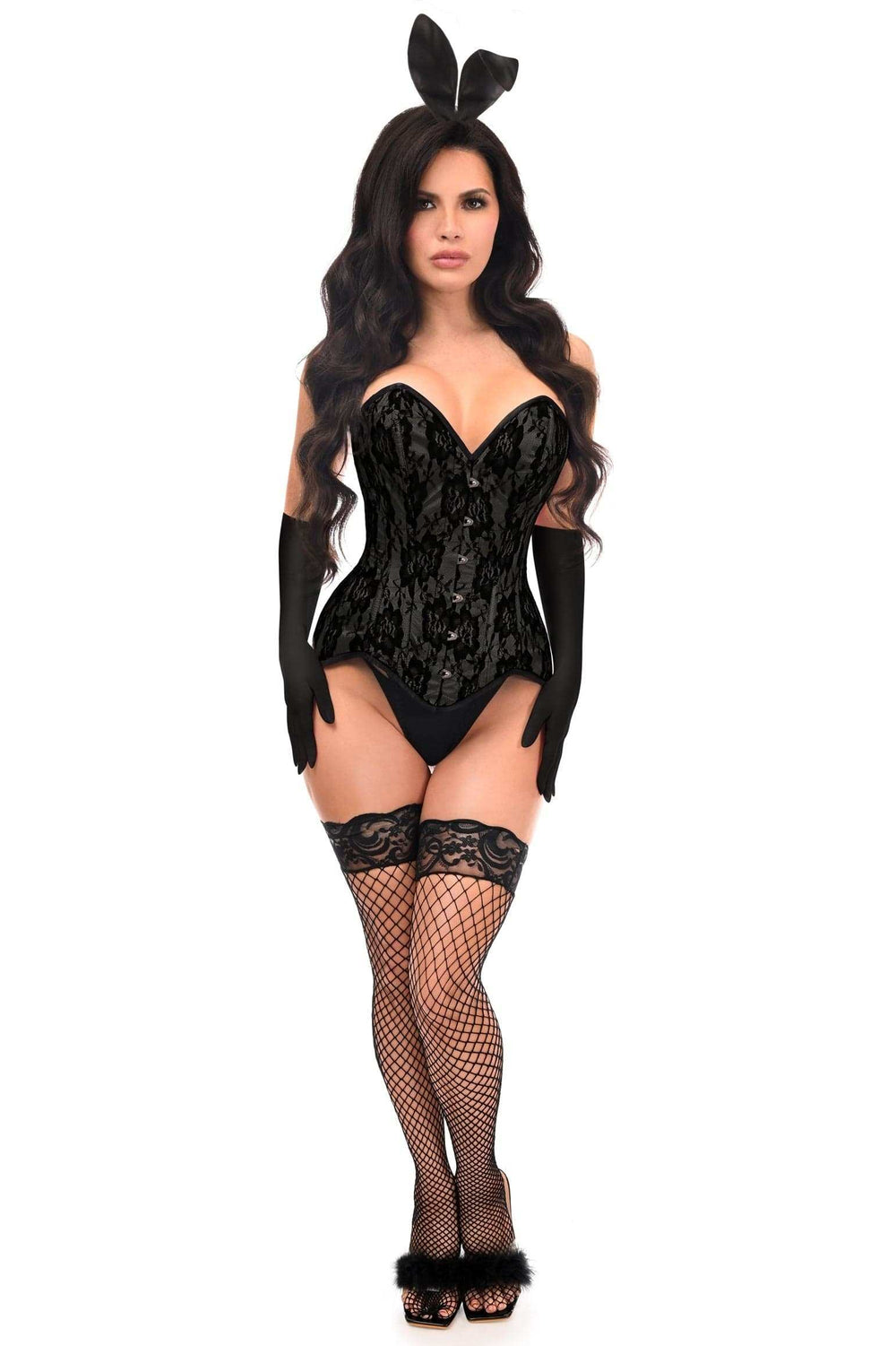 Daisy Corsets Top Drawer 4 PC Premium Black Bunny Corset Costume - Daisy Corsets - Flyclothing LLC