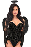 Daisy Corsets Top Drawer 4 PC Premium Black Angel Corset Costume - Daisy Corsets - Flyclothing LLC