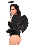 Daisy Corsets Top Drawer 4 PC Premium Black Angel Corset Costume - Daisy Corsets - Flyclothing LLC
