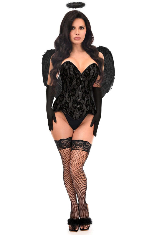Daisy Corsets Top Drawer 4 PC Premium Black Angel Corset Costume - Daisy Corsets - Flyclothing LLC