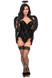 Daisy Corsets Top Drawer 4 PC Premium Black Angel Corset Costume - Daisy Corsets - Flyclothing LLC