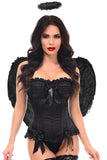 Daisy Corsets Top Drawer 3 PC Black Burlesque Dark Angel Corset Costume - Daisy Corsets - Flyclothing LLC
