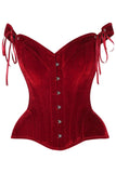 Daisy Corsets Top Drawer Dark Red Velvet Steel Boned Corset w/Straps - Daisy Corsets - Flyclothing LLC