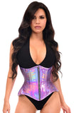 Daisy Corsets Top Drawer Lavender Holo Double Steel Boned Underbust Waist Cincher Corset - Daisy Corsets - Flyclothing LLC