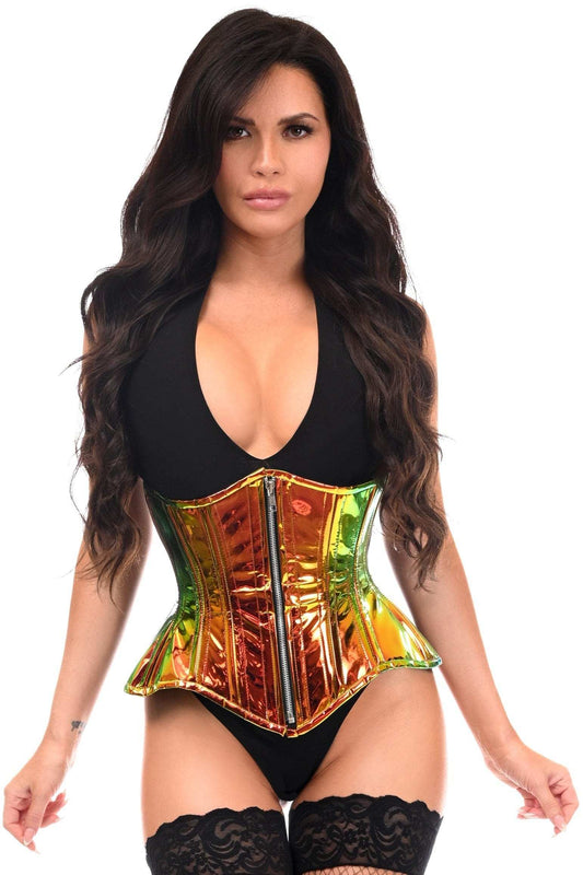 Daisy Corsets Top Drawer Sunset Holo Double Steel Boned Underbust Waist Cincher Corset - Daisy Corsets - Flyclothing LLC
