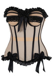 Daisy Corsets Top Drawer Steel Boned Nude & Black Mesh Underwire Bustier Corset - Daisy Corsets - Flyclothing LLC
