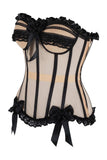 Daisy Corsets Top Drawer Steel Boned Nude & Black Mesh Underwire Bustier Corset - Daisy Corsets - Flyclothing LLC