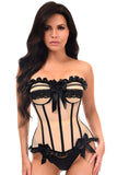 Daisy Corsets Top Drawer Steel Boned Nude & Black Mesh Underwire Bustier Corset - Daisy Corsets - Flyclothing LLC