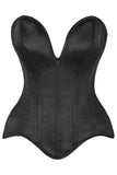 Daisy Corsets Top Drawer Steel Boned Black Satin Plunge Neckline Overbust Corset - Daisy Corsets - Flyclothing LLC