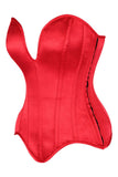 Daisy Corsets Top Drawer Steel Boned Red Satin Plunge Neckline Overbust Corset - Daisy Corsets - Flyclothing LLC