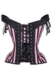 Daisy Corsets Top Drawer Pink/Black Striped Steel Boned Corset w/Straps - Daisy Corsets - Flyclothing LLC