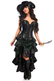 Daisy Corsets Top Drawer 4 PC Green/Black Premium Pirate Corset Costume - Daisy Corsets - Flyclothing LLC