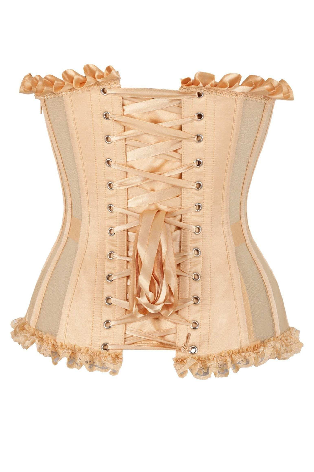 Daisy Corsets Top Drawer Steel Boned Nude Mesh Underwire Bustier Corset - Daisy Corsets - Flyclothing LLC
