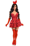 Daisy Corsets Top Drawer 5 PC Red Sequin Bunny Corset Costume - Daisy Corsets - Flyclothing LLC