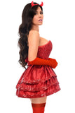 Daisy Corsets Top Drawer 5 PC Red Sequin Devil Corset Costume - Daisy Corsets - Flyclothing LLC