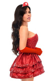 Daisy Corsets Top Drawer 5 PC Red Sequin Nurse Corset Costume - Daisy Corsets - Flyclothing LLC