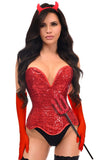 Daisy Corsets Top Drawer 4 PC Red Sequin Devil Corset Costume - Daisy Corsets - Flyclothing LLC