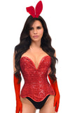 Daisy Corsets Top Drawer 4 PC Red Sequin Bunny Corset Costume - Daisy Corsets - Flyclothing LLC