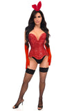 Daisy Corsets Top Drawer 4 PC Red Sequin Bunny Corset Costume - Daisy Corsets - Flyclothing LLC