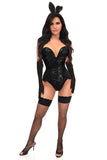 Daisy Corsets Top Drawer 4 PC Black Sequin Corset Bunny Costume - Daisy Corsets - Flyclothing LLC