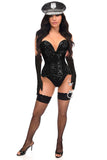 Daisy Corsets Top Drawer 4 PC Black Sequin Corset Cop Costume - Daisy Corsets - Flyclothing LLC