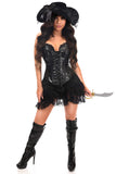 Daisy Corsets Top Drawer 4 PC Premium Black Lace Pirate Corset Costume - Daisy Corsets - Flyclothing LLC