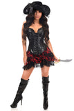 Daisy Corsets Top Drawer 4 PC Premium Black/Red Lace Pirate Corset Costume - Daisy Corsets - Flyclothing LLC