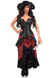 Daisy Corsets Top Drawer Black/Red Striped Premium Corset Costume - Daisy Corsets - Flyclothing LLC