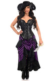 Daisy Corsets Top Drawer Black/Purple Striped Premium Corset Costume - Daisy Corsets - Flyclothing LLC