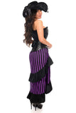 Daisy Corsets Top Drawer Black/Purple Striped Premium Corset Costume - Daisy Corsets - Flyclothing LLC