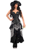 Daisy Corsets Top Drawer Black/White Striped Premium Corset Costume - Daisy Corsets - Flyclothing LLC