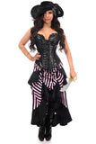 Daisy Corsets Top Drawer Black/Pink Striped Premium Corset Costume - Daisy Corsets - Flyclothing LLC